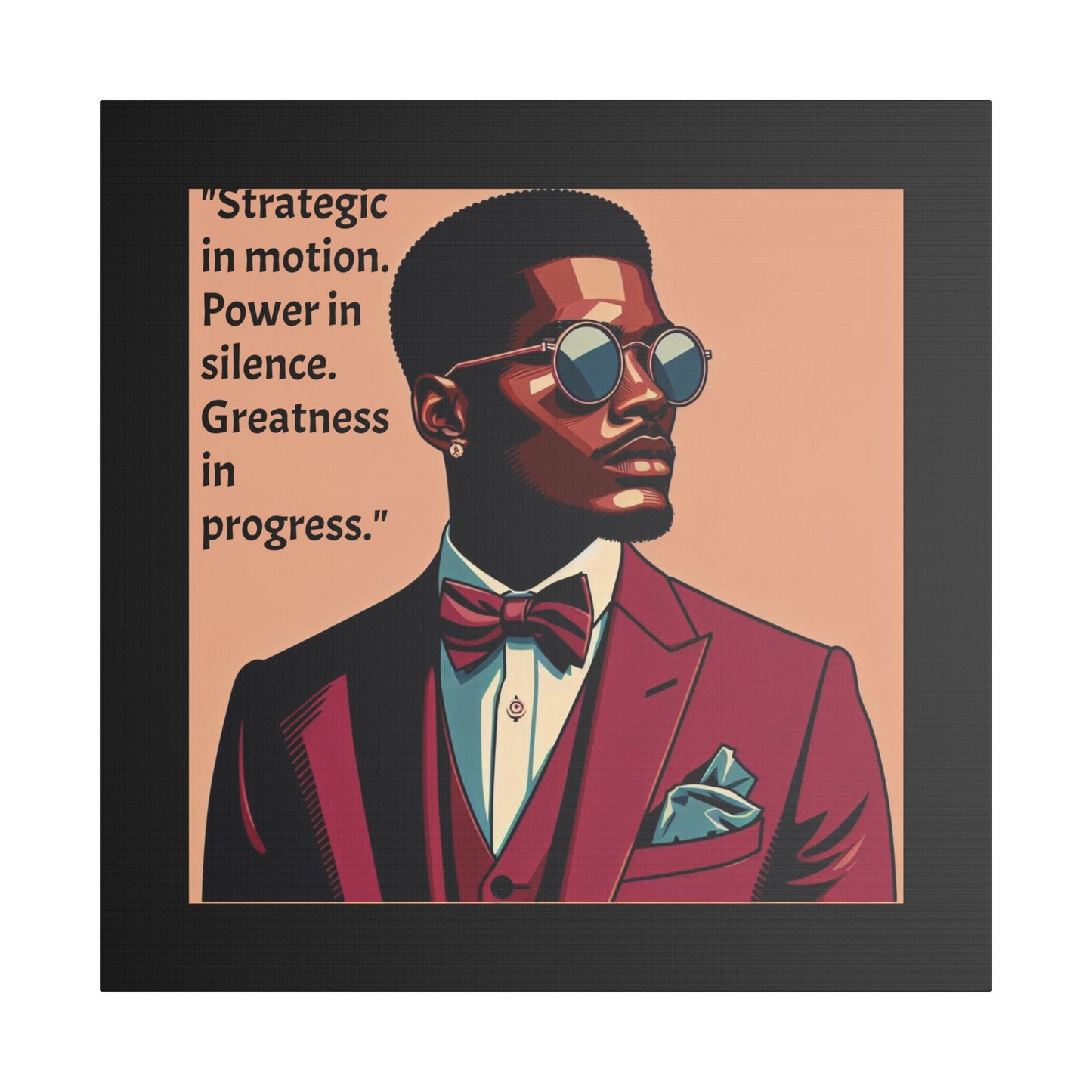 Afro Art Print Canvas, Wall Decor, Satin Stretched Canvas, African American Art, Office Decor, Home Decor - "Strategic In Motion...."