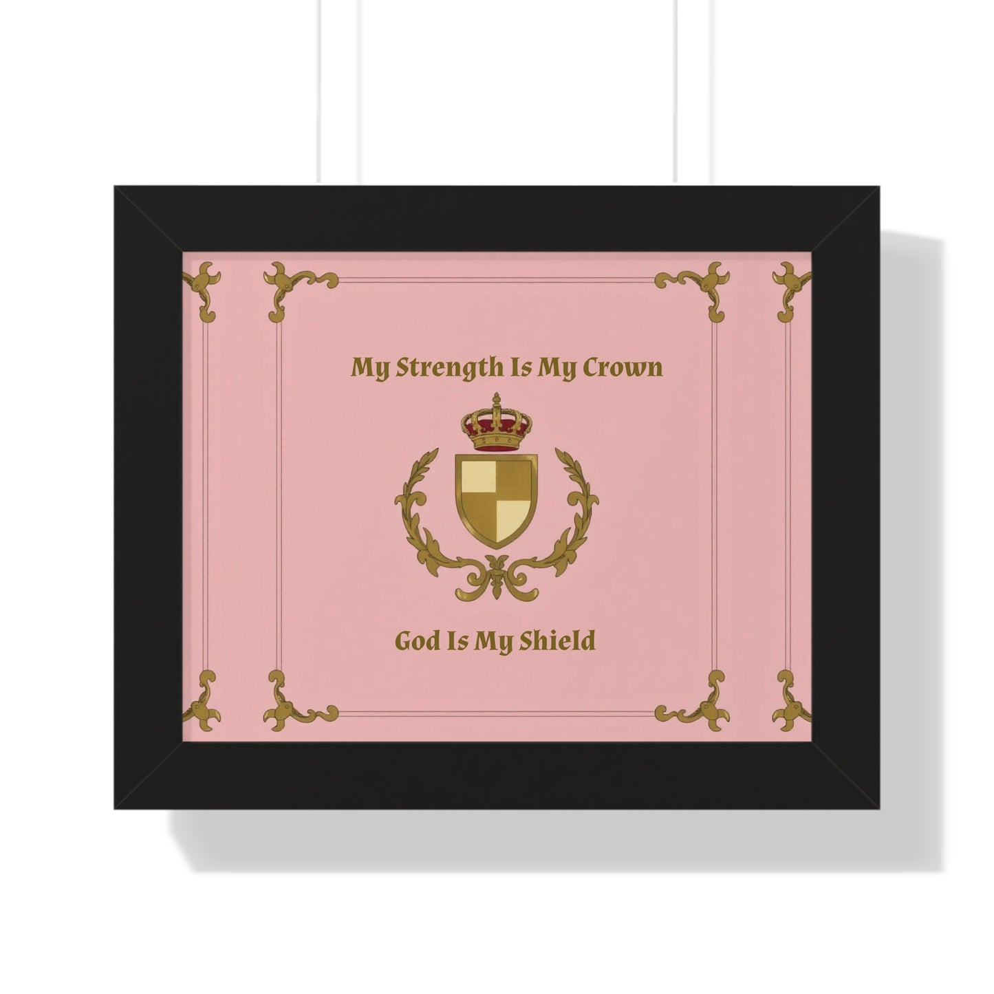 Crest & Crown Spiritual Quote Empowering Framed Poster, Inspirational Wall Art, Crown Design, Home Decor, Motivational Gift, Bible Verse Decoration