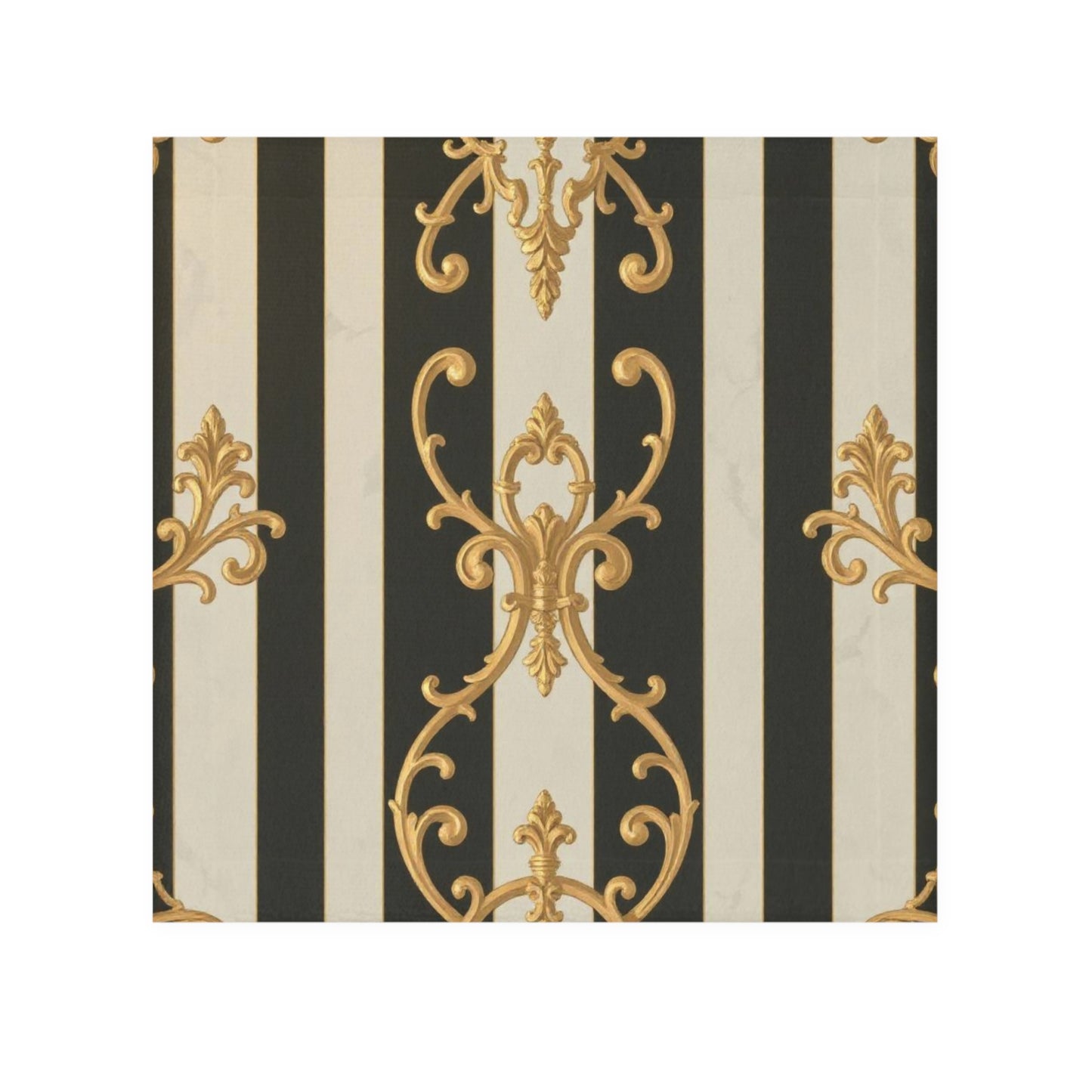 Elegant  Black and Alabaster Striped Baroque Face Towel for Spa Days, Bathroom Decor, Gift for Her, Luxe Home Accessories
