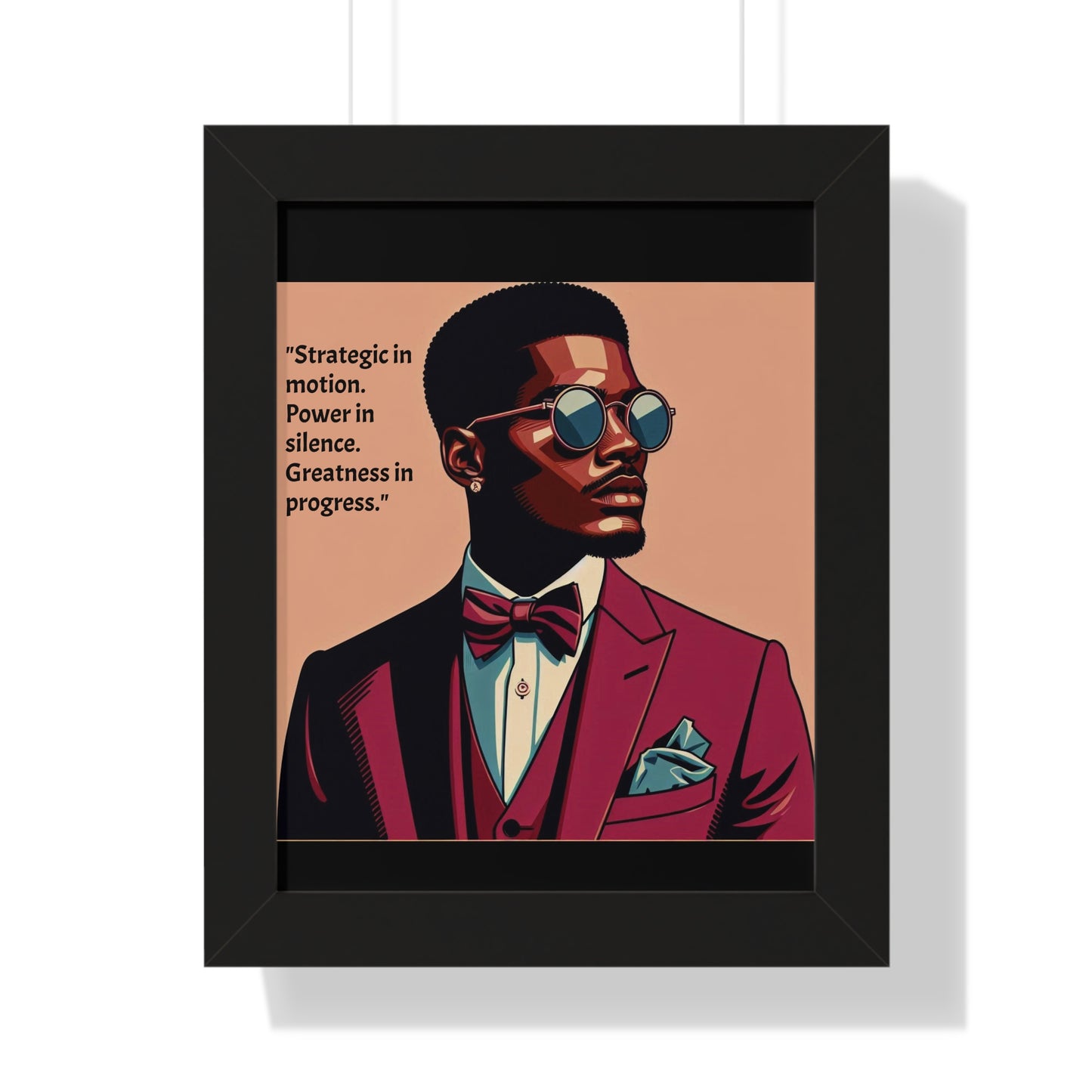 Stylish Framed Vertical Poster - Modern Art for Home Decor - "Strategic in Motion....."