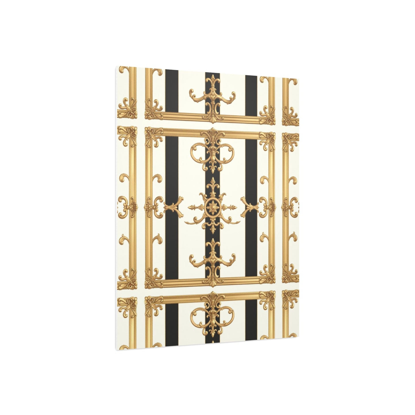 Elegant Foam Board Wall Art, Decorative Display, Home Decor, Office Decor, Visual Boards, Art Displays - Black & White Striped Gold Baroque