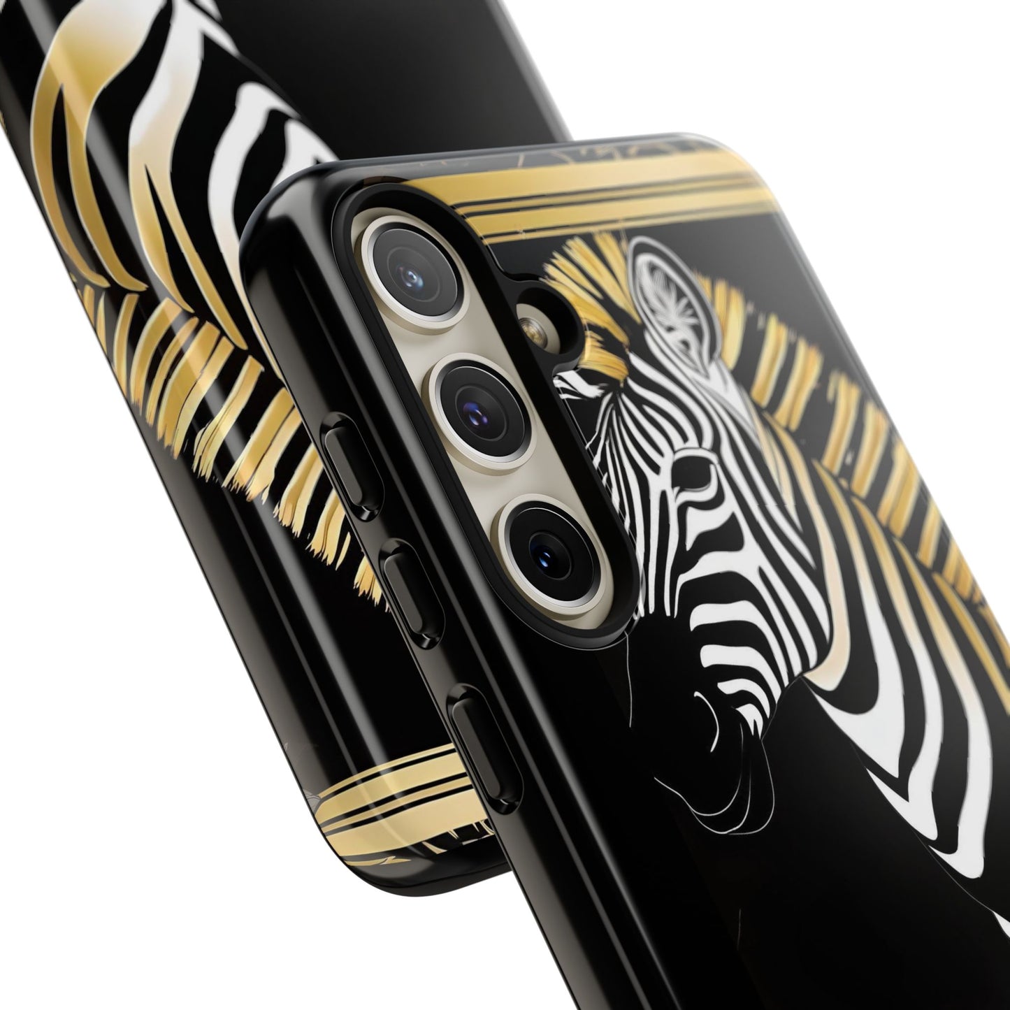 Phone Case - Elegant Zebra & Roses Design