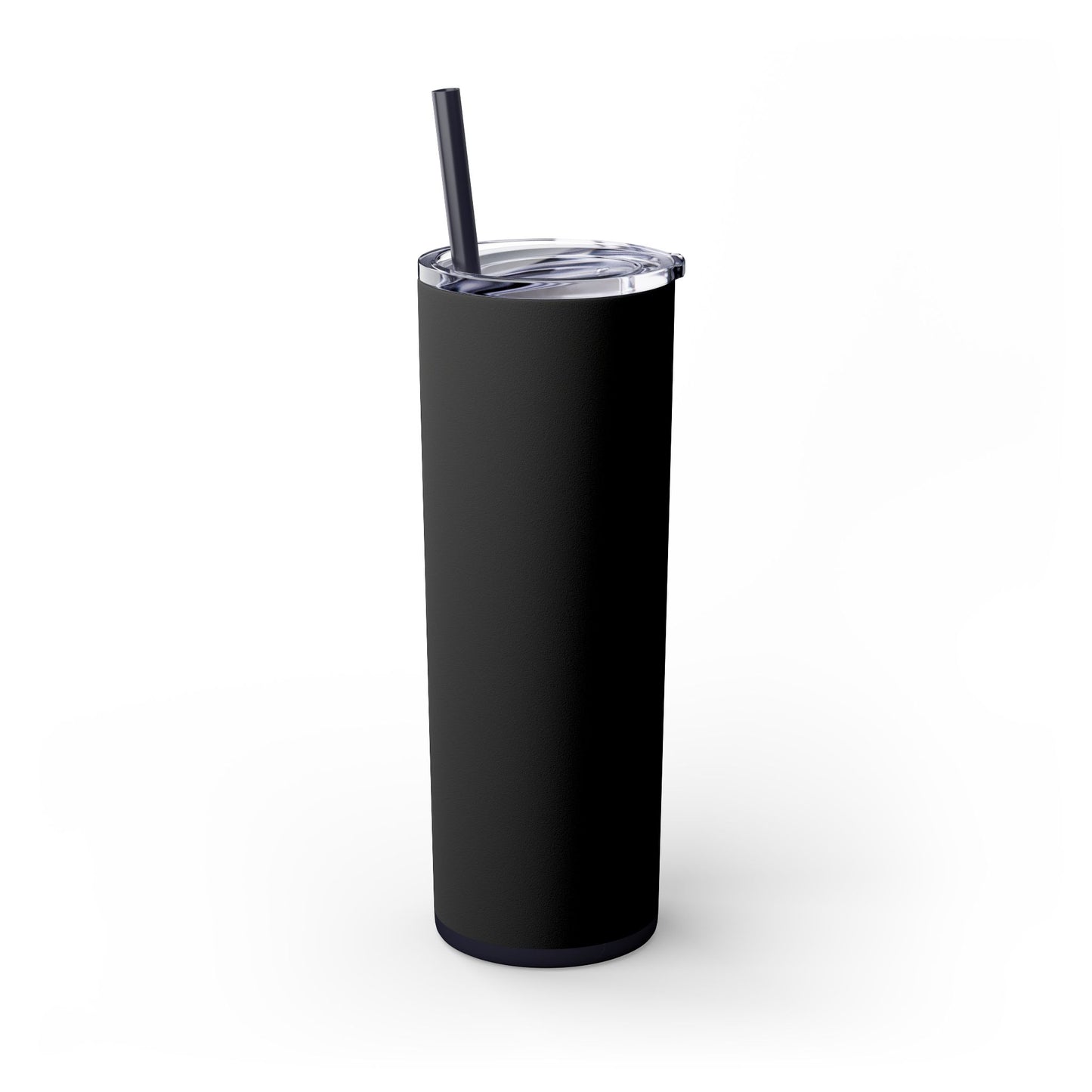 Stylish Black Skinny Tumbler with Straw, 20oz - Perfect for Coffee, Juice, and Smoothies, Ideal Gift for Any Occasion