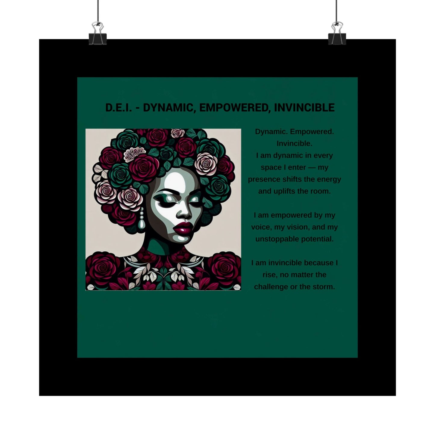 Empowered Feminine Wall Art Poster - Dynamic, Empowered & Invincible Design