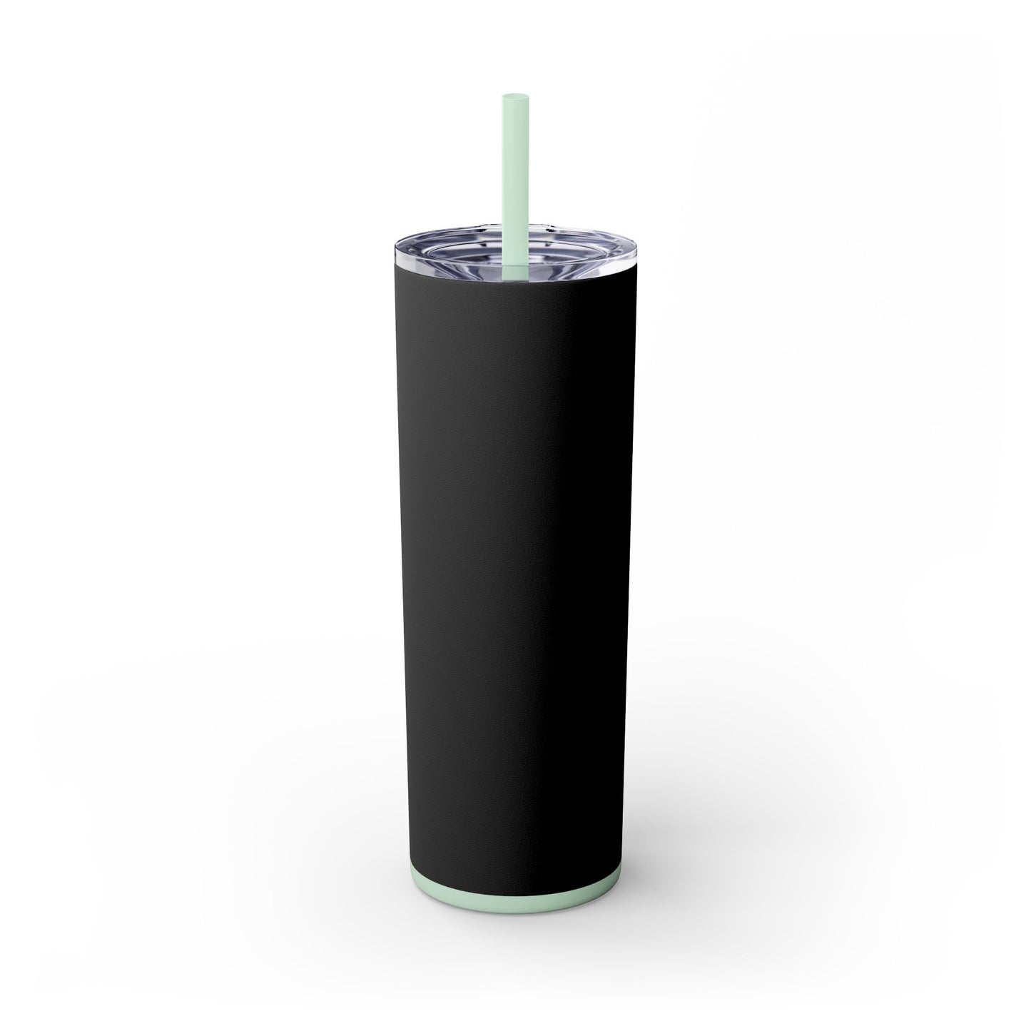 Stylish Black Skinny Tumbler with Straw, 20oz - Perfect for Coffee, Juice, and Smoothies, Ideal Gift for Any Occasion