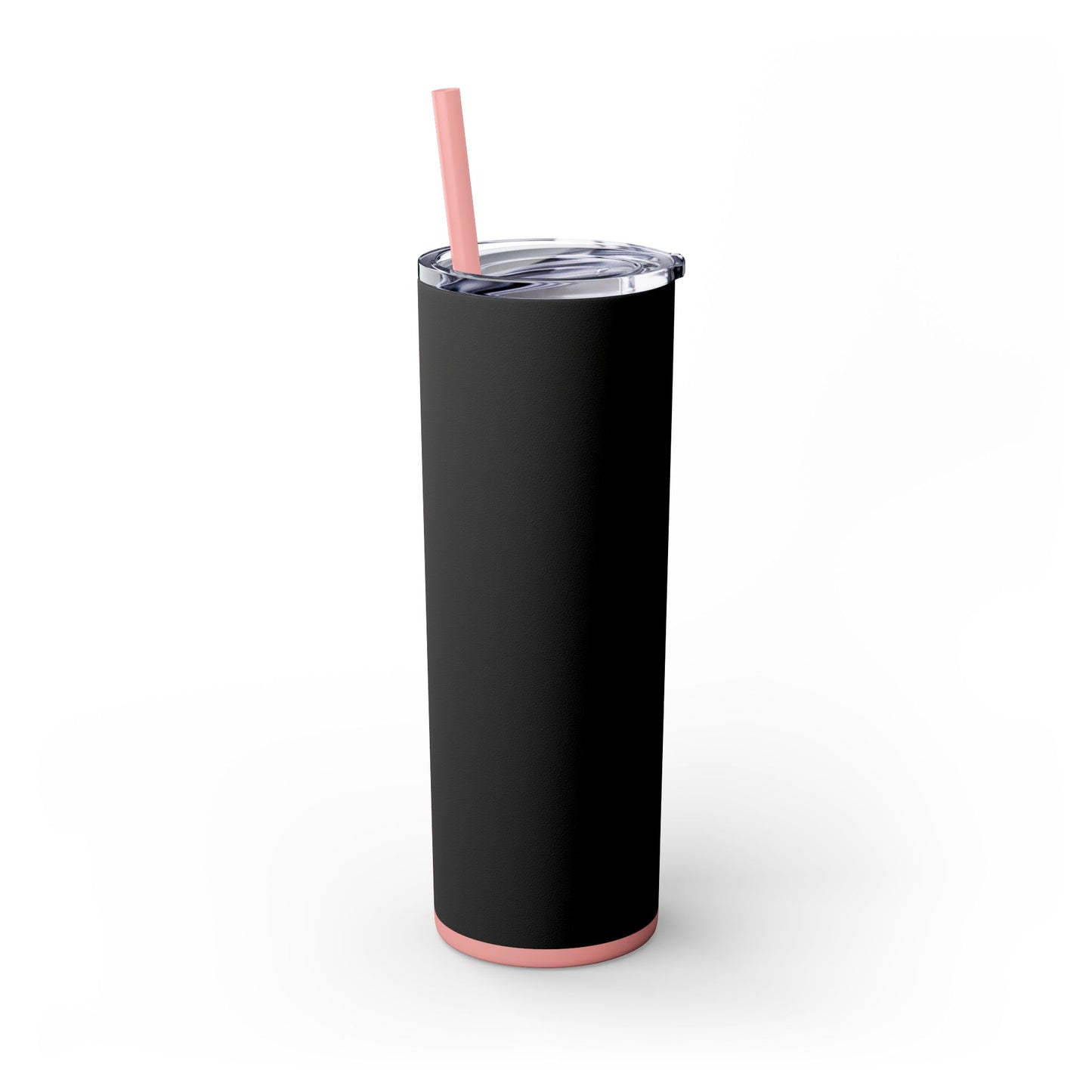 Stylish Black Skinny Tumbler with Straw, 20oz - Perfect for Coffee, Juice, and Smoothies, Ideal Gift for Any Occasion