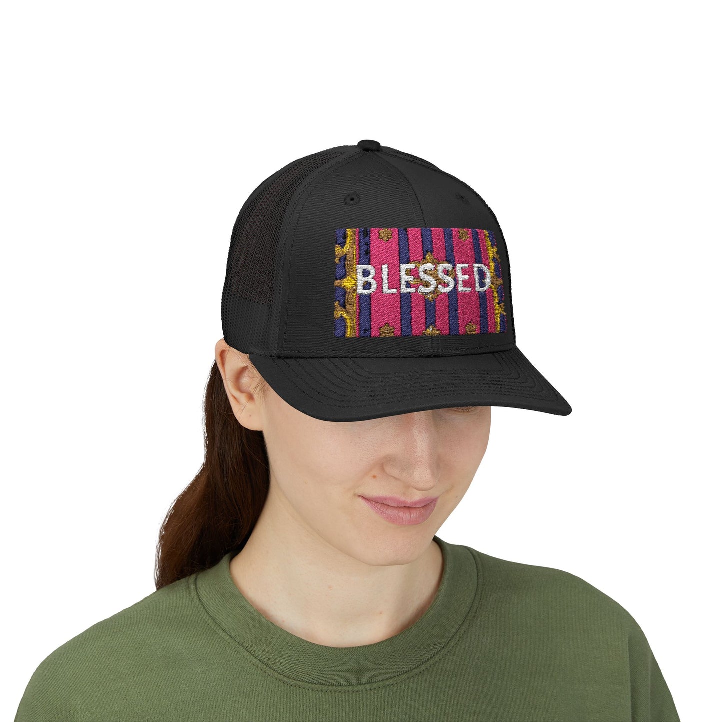 Blessed Snapback Trucker Cap - Inspirational Hat for Faith, Casual Wear, Gifts, Outdoor Activities, Summer Style