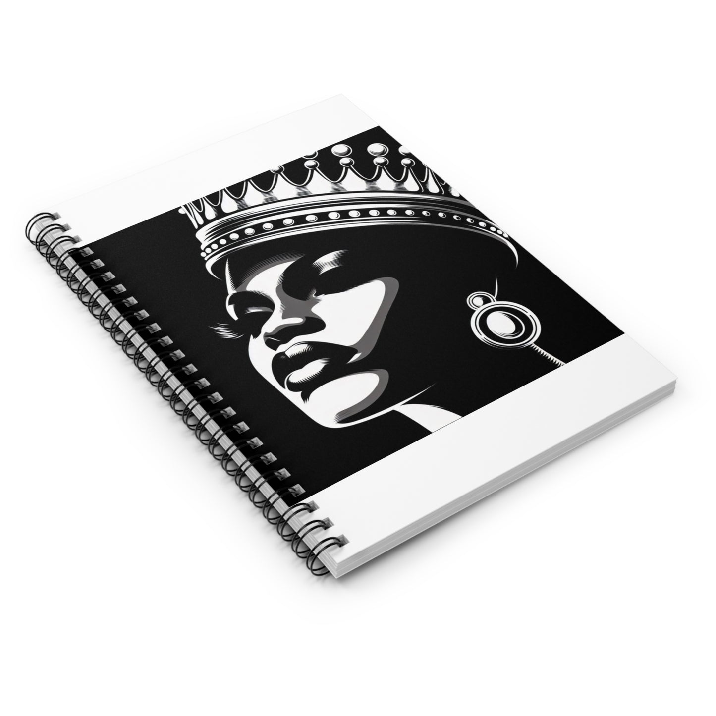 Elegant Crowned Queen Spiral Notebook - Ruled Lines, Inspiration Journal, Gift for Her, Birthday Present, Art Lovers, Motivational Planner