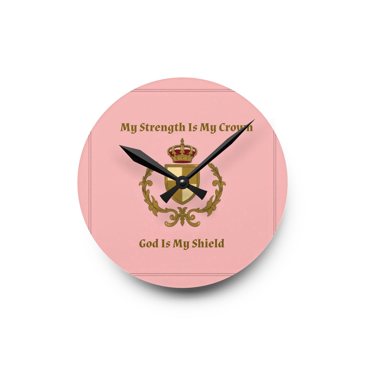 Crest & Crown Spiritual Quote Acrylic Wall Clock, Motivational Home Decor, Gift for Her, Bedroom Clock, Crown Art, Positive Vibes