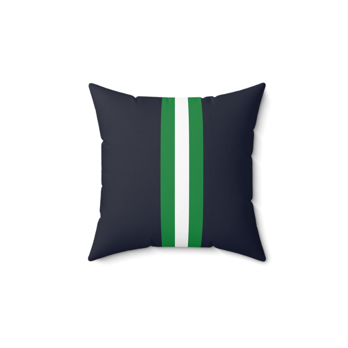 Lunar Midnight & Green-White Striped Modern Stripe Decorative Throw Pillow, Home Decor, Living Room Accent, Gift for Her, Stylish Cushion