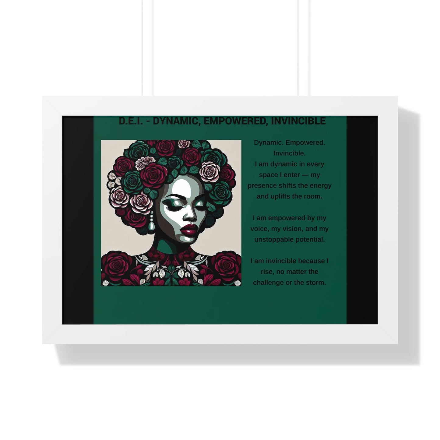 Empowered Woman Framed Poster - Dynamic, Empowered, Invincible Decor for Inspiration