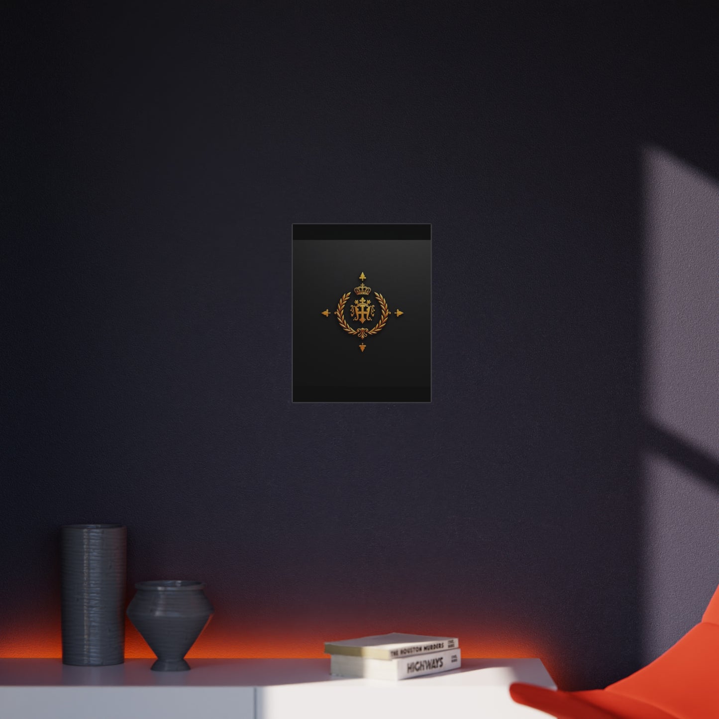 Elegant Foam Board Wall Art, Luxury Home Decor, Royal Crest Display, Office Decoration, Unique Gift Idea, Modern Wall Decor - Gold Crest