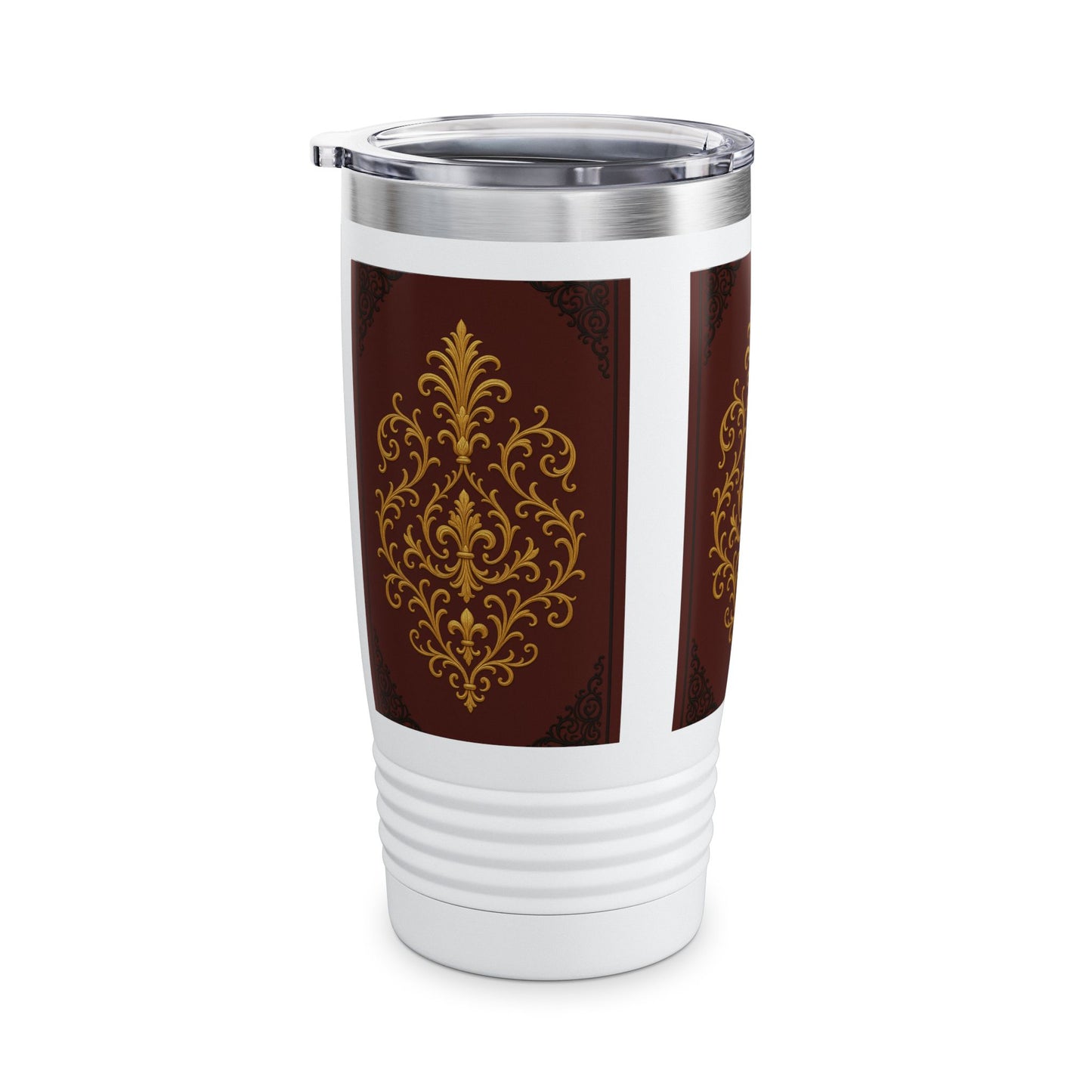 Dusk Burgundy-Black & Gold Baroque 20oz Tumbler – Elegant Gold Baroque on Burgundy