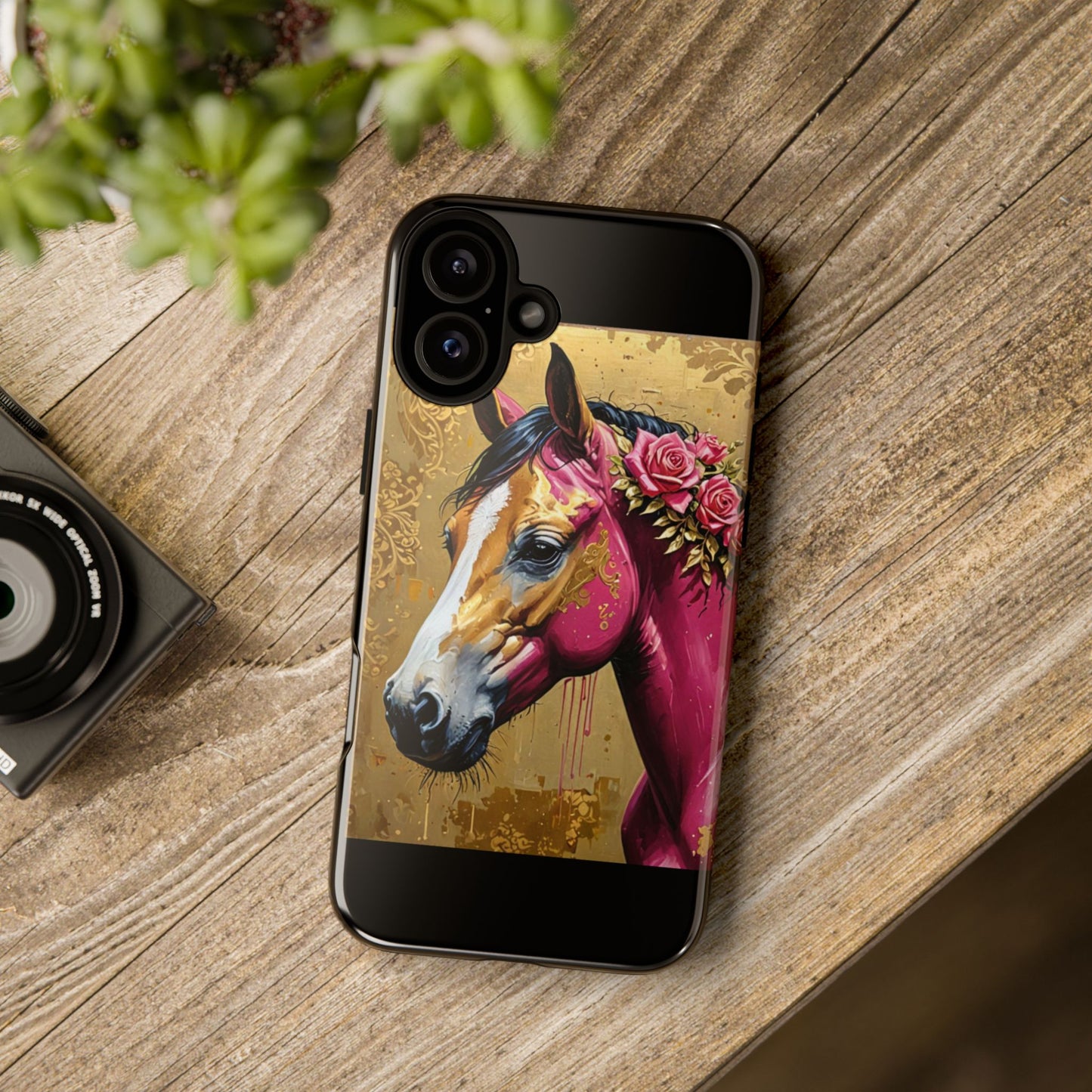 Phone Case - Elegant Horse Damask Design