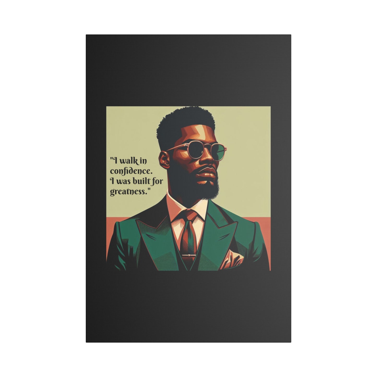 Afro Art Print Canvas, Wall Decor, Satin Stretched Canvas, African American Art, Office Decor, Home Decor - Built For Greatness