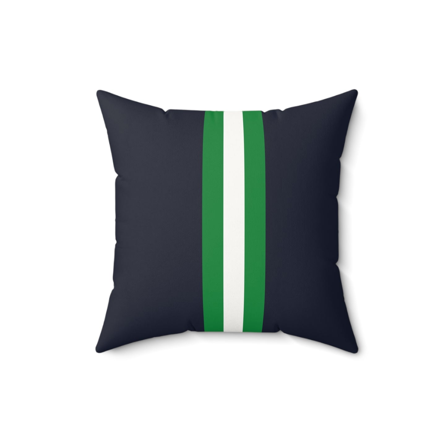 Lunar Midnight & Green-White Striped Modern Faux Suede Square Pillow, Decorative Cushion, Home Decor, Couch Pillow, Gift for Homeowners