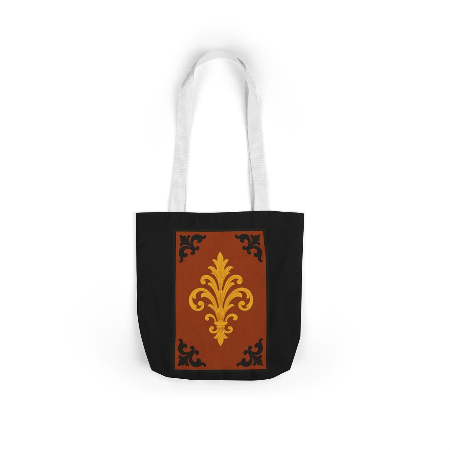 Dusk Terracotta Baroque Canvas Tote — Vintage Baroque Pattern
