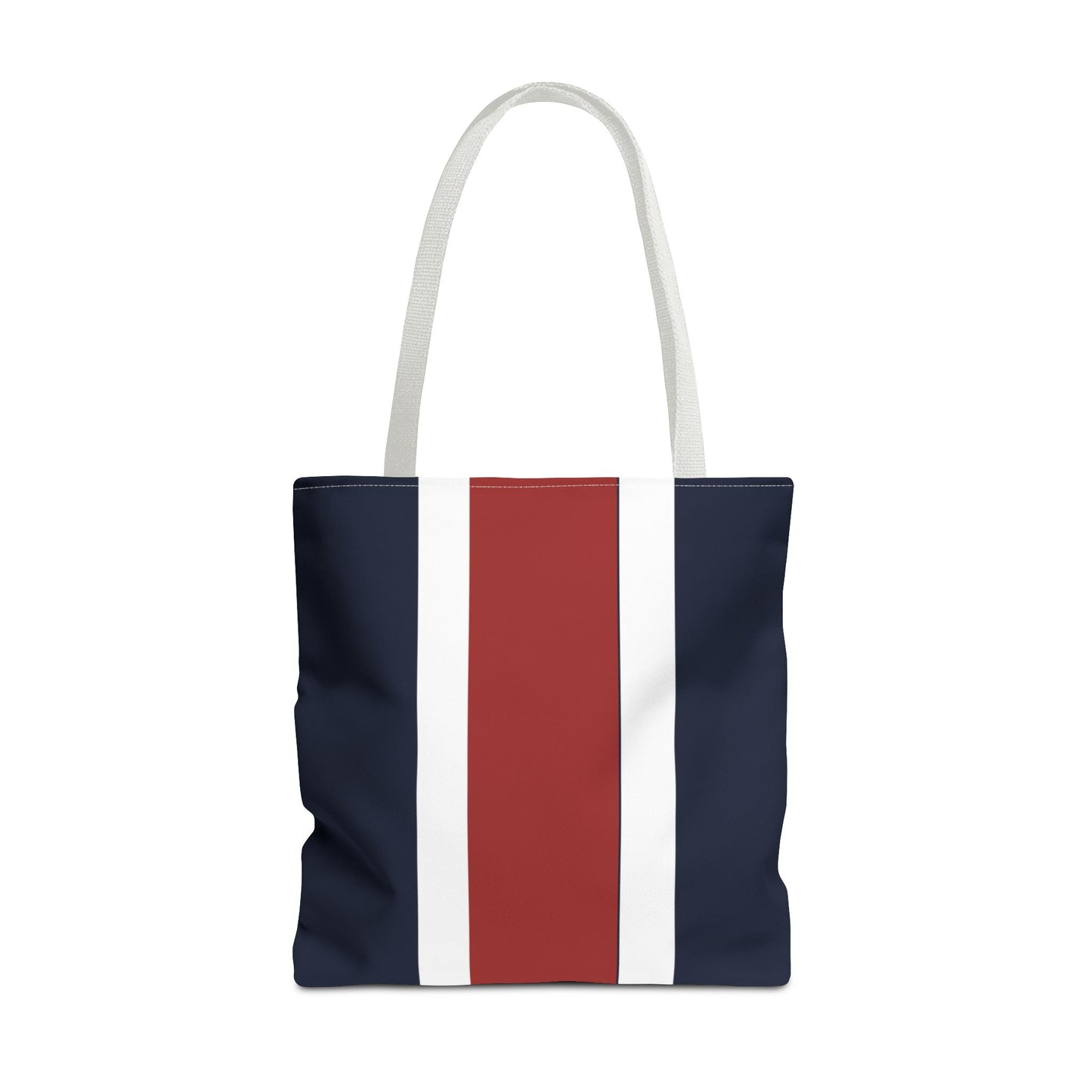 Lunar Midnight & Red-White Striped Tote Bag, Summer Beach Bag, Casual Shopping Tote, Patriotic Gift for Her, Travel Accessory