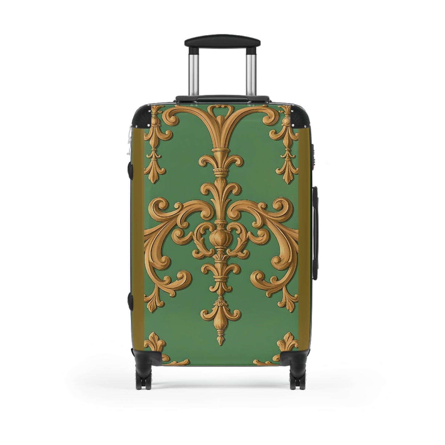 Decorative Luggage - Olive Green Striped Rococo
