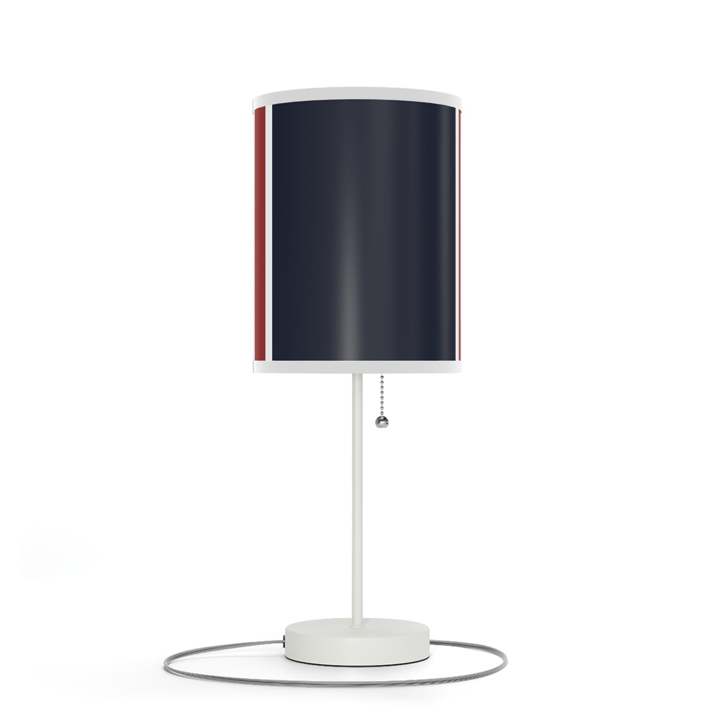 Lunar Midnight & Red-White Striped Stylish Table Lamp, Modern Home Decor, Bedroom Lighting, Unique Gift for Her, Desk Illumination