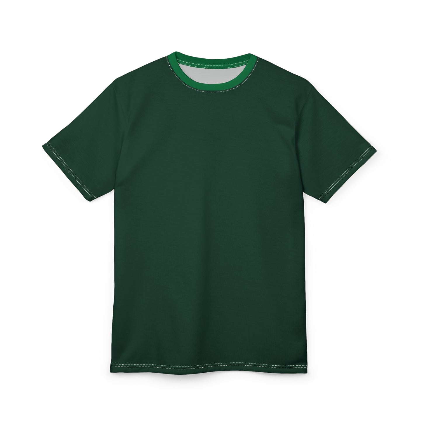 Stylish Midnight Green (Green Collar) Unisex Cut & Sew Tee, Comfortable Casual Wear for All Occasions, Perfect Gift for Birthdays