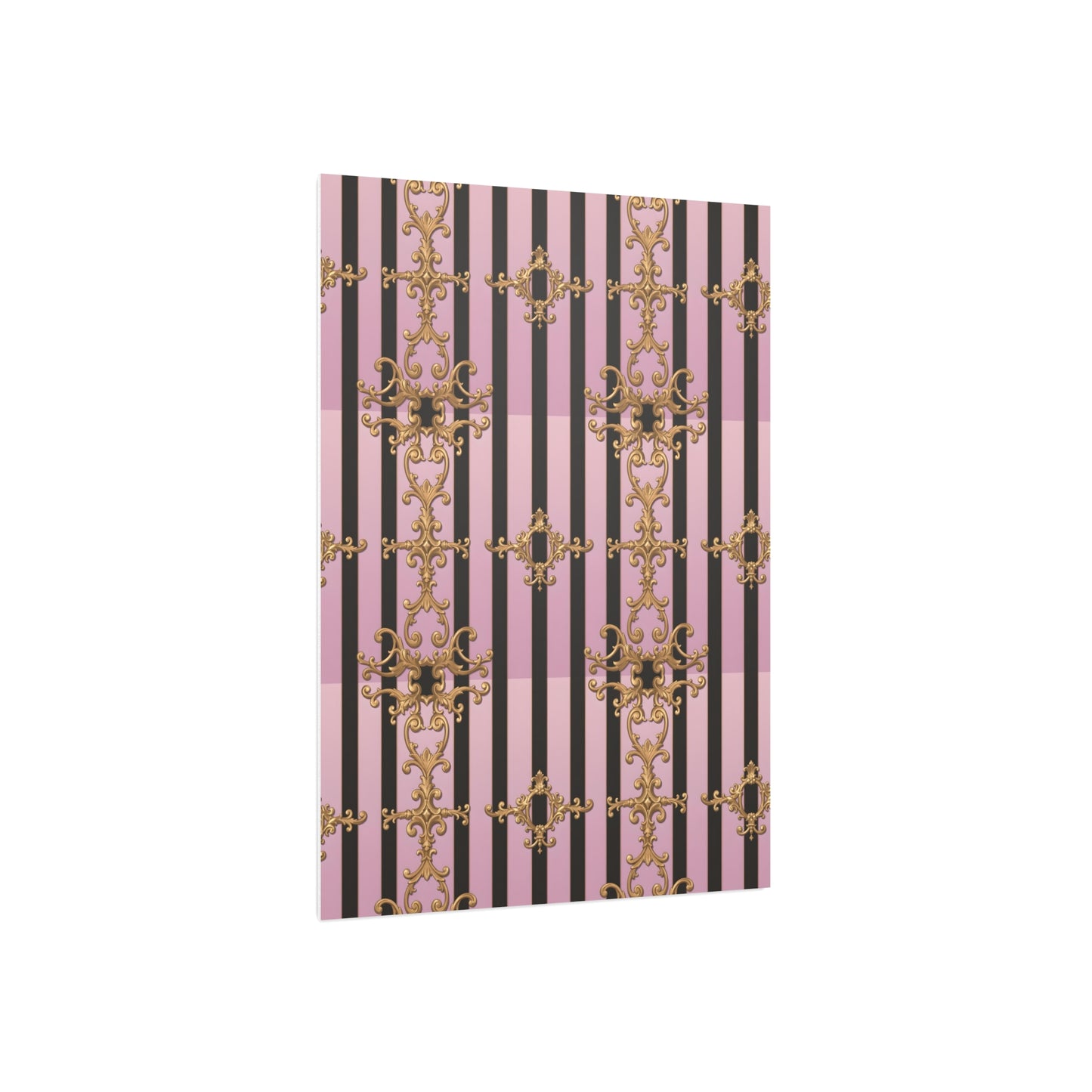 Elegant Decorative Foam Board | Wall Art, Home Decor, Office Accent, Gift Idea, Event Decoration - Lavender Ombre Striped Gold Baroque