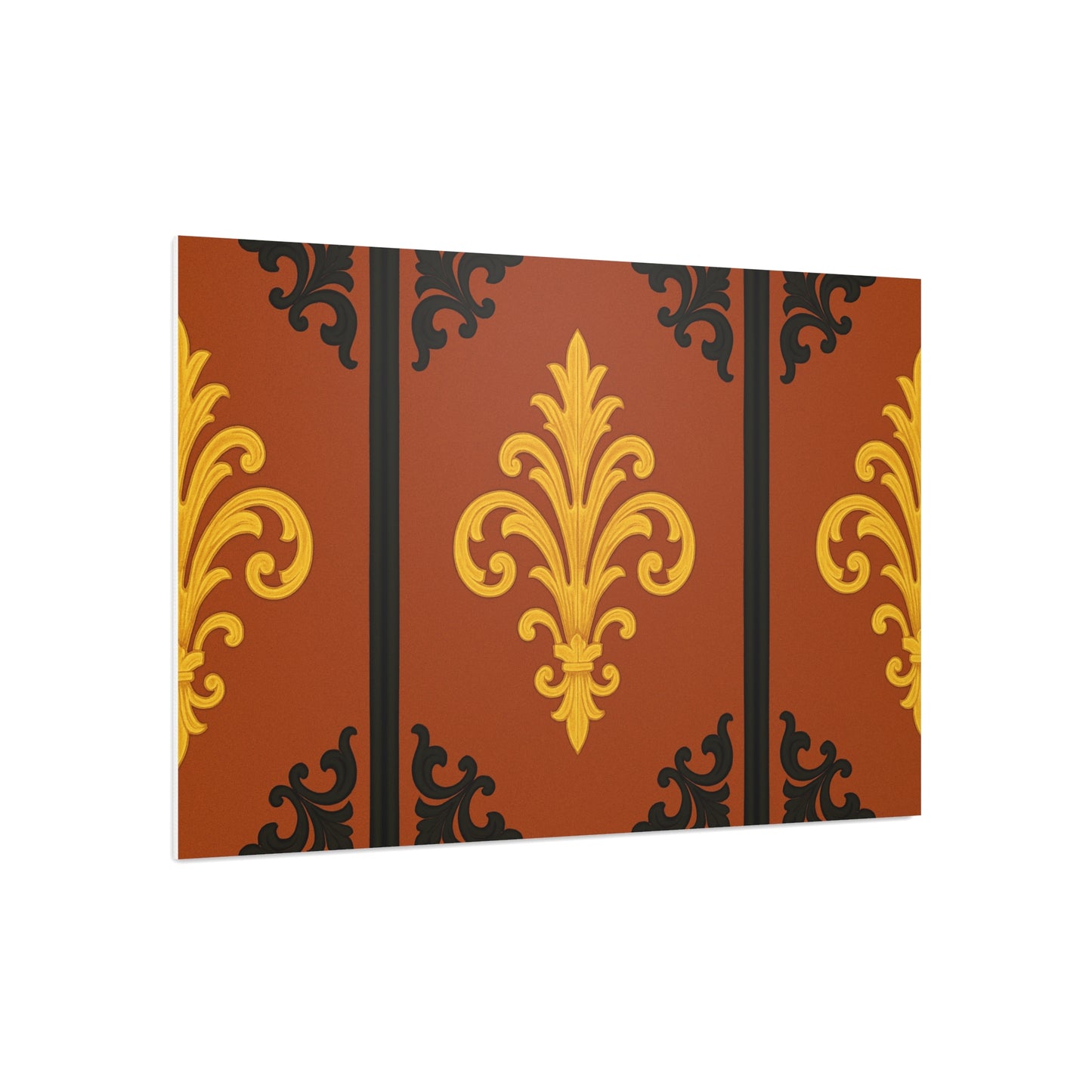 Dusk Terracotta Baroque Foam Board — Baroque Pattern Wall Art (Dusk Terracotta, Gold & Black)