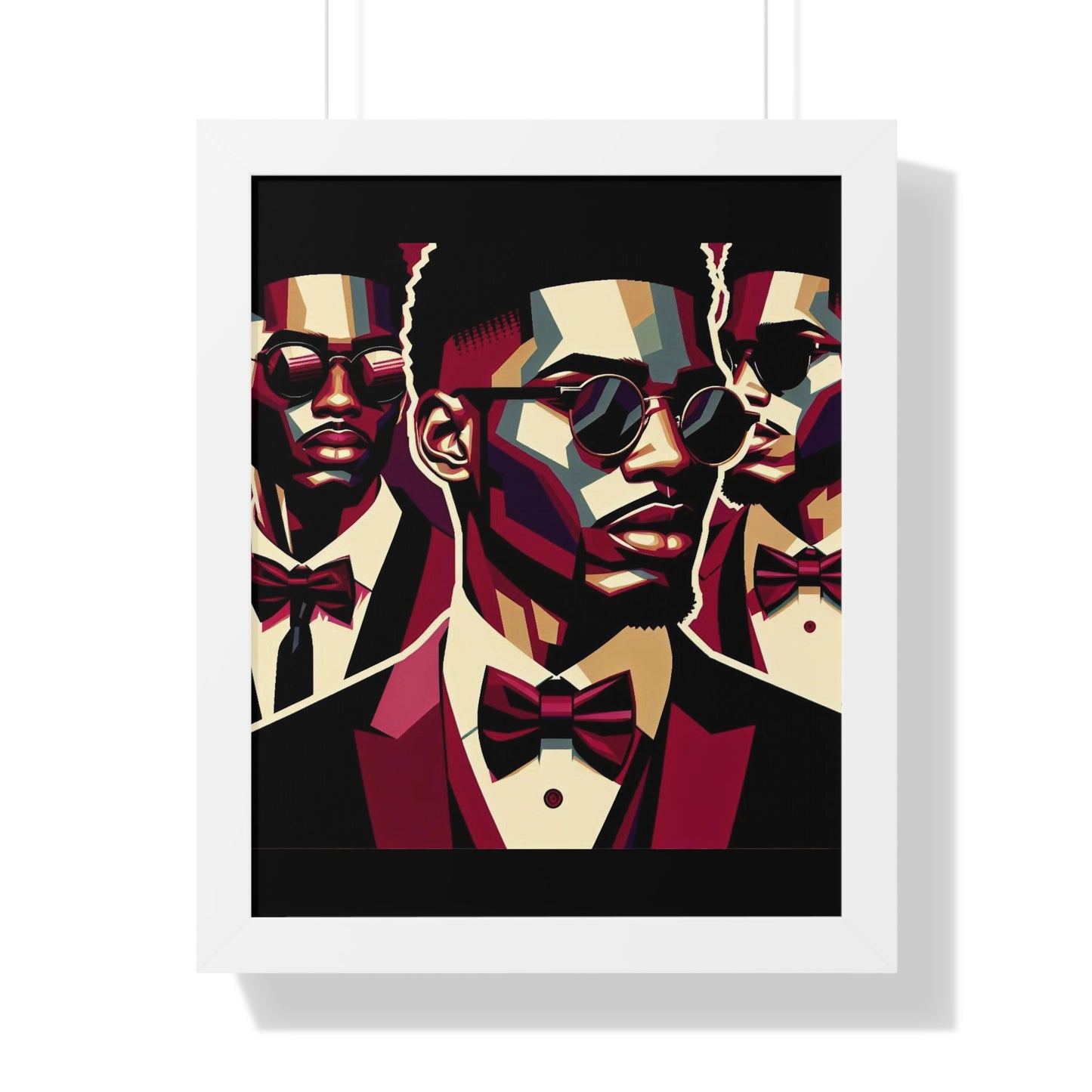 Stylish Framed Vertical Poster - Modern Art for Home Decor - Man In Burgundy Suit