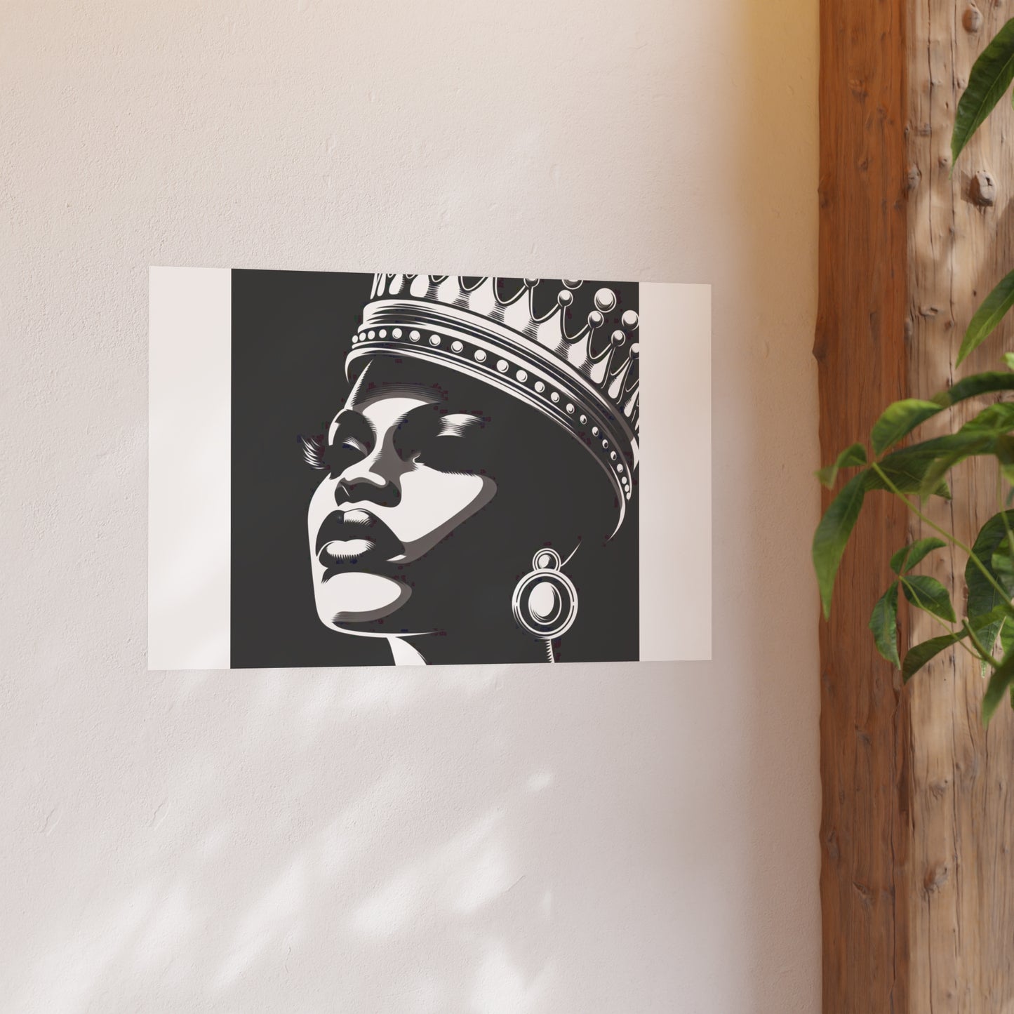 Elegant Crowned Queen Poster - Black & White Art Print, Wall Decor, Home Aesthetic, Gift Idea, Birthday, Celebrations