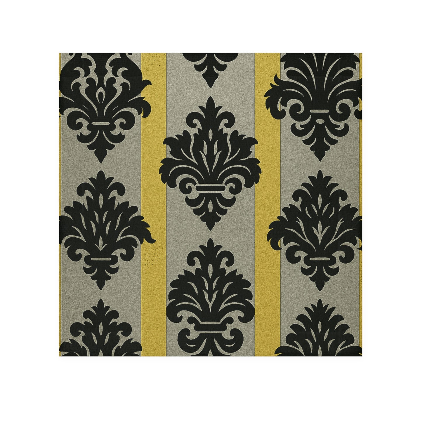 Elegant Baroque Face Towel, Luxurious Bathroom Decor, Stylish Gift, Spa Accessory, Home Essentials - Silver & Gold Striped Black Baroque