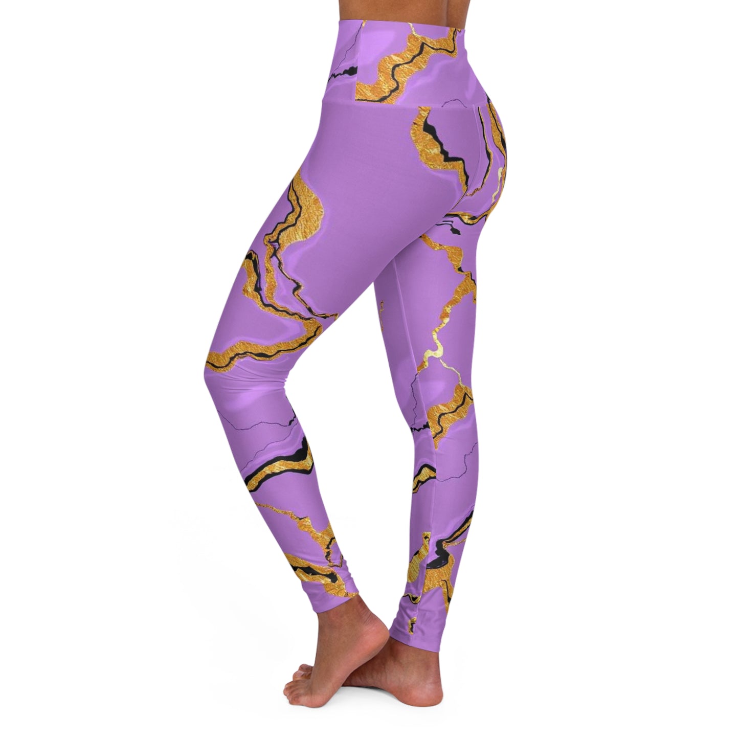 Stylish High Waisted Yoga Leggings, Comfortable Fitness Pants, Trendy Activewear, Perfect for Yoga and Pilates, Unique Marbled Design