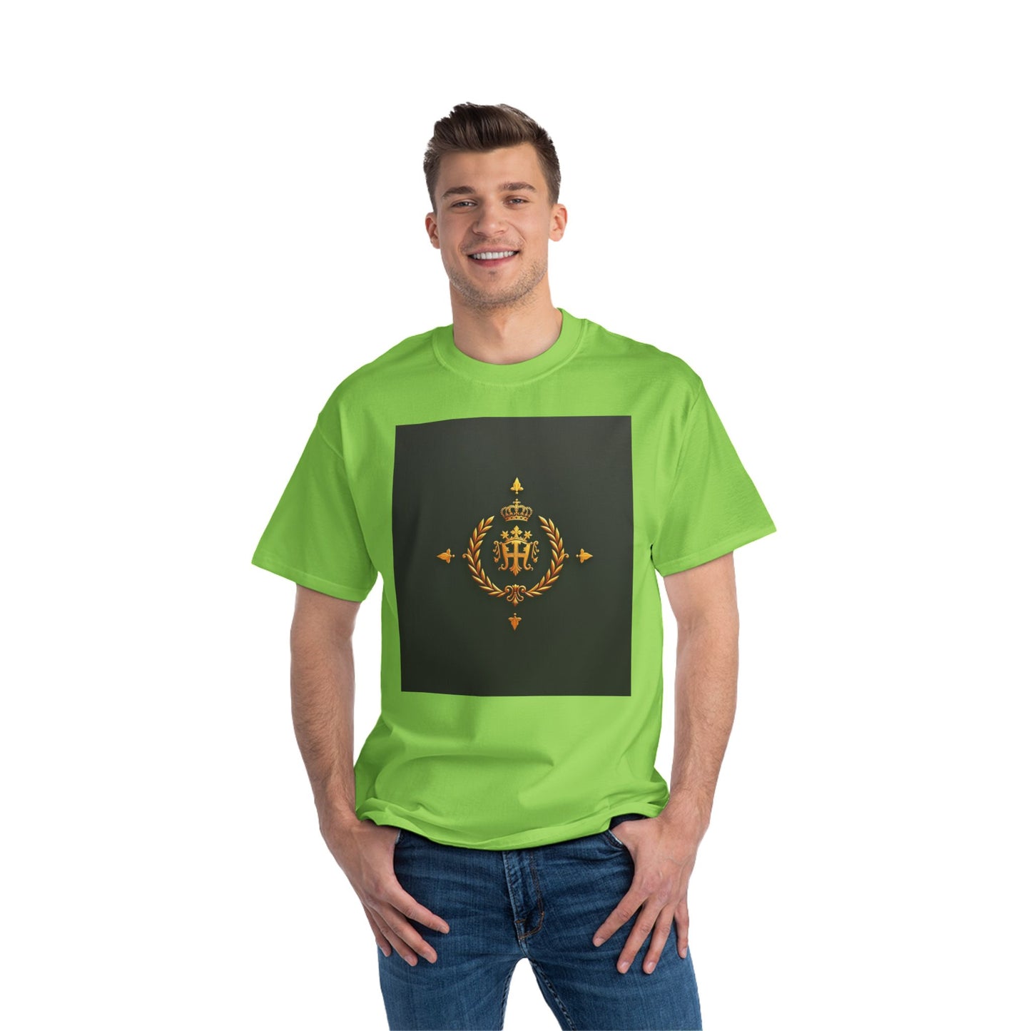 Stylish Gold Emblem T-Shirt, Casual Tee, Unique Gift, Everyday Wear, Graphic Shirt, Fashion Statement - Gold Crest