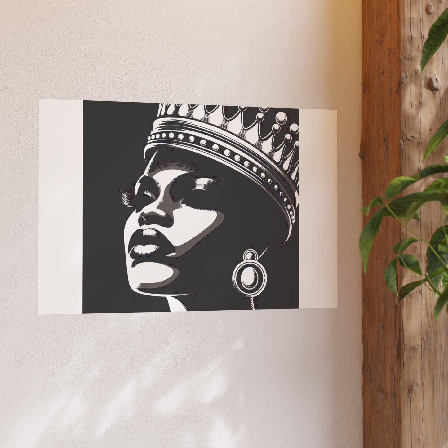 Elegant Crowned Queen Poster - Black & White Art Print, Wall Decor, Home Aesthetic, Gift Idea, Birthday, Celebrations