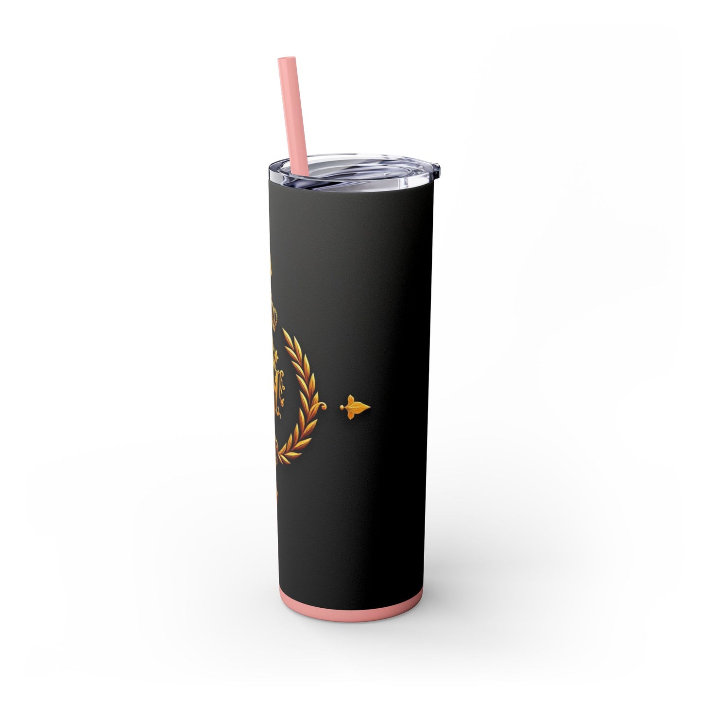 Elegant Gold Crown Skinny Tumbler with Straw, 20oz - Stylish Drinkware for Every Occasion, Royal Inspired, Ideal Gift for Her - Gold Crest