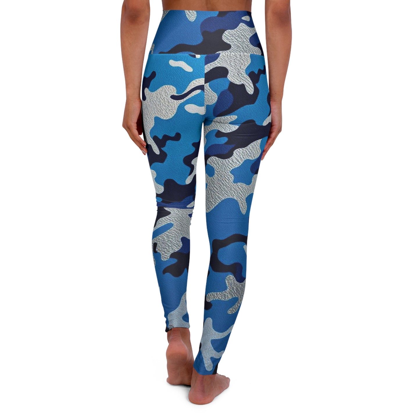 Camo High Waisted Yoga Leggings, Comfortable Activewear for Fitness, Stylish Workout Gear, Perfect for Yoga and Gym - Blue Camo