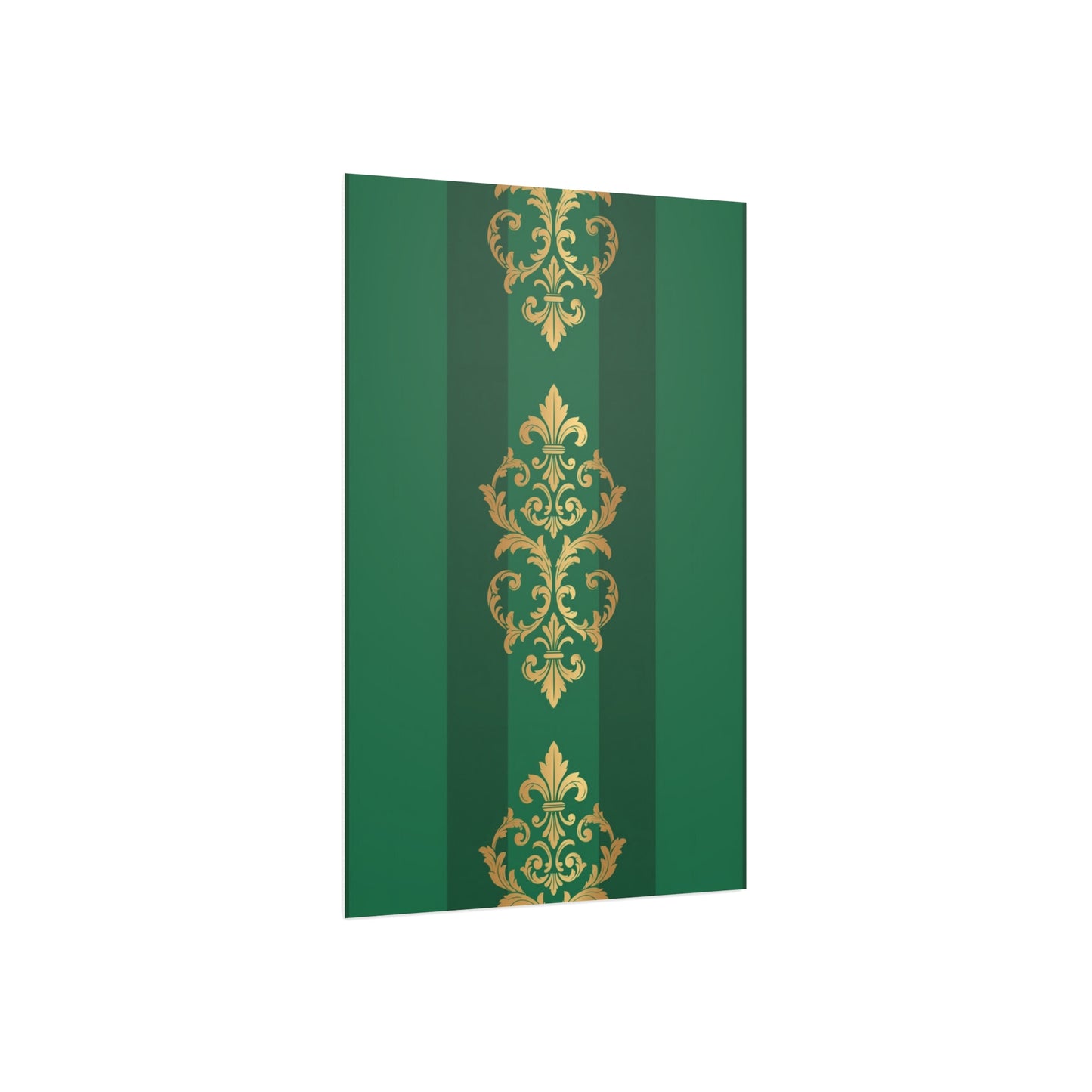 Gold Baroque Green Striped Foam Board Wall Art — Elegant Decorative Plaque