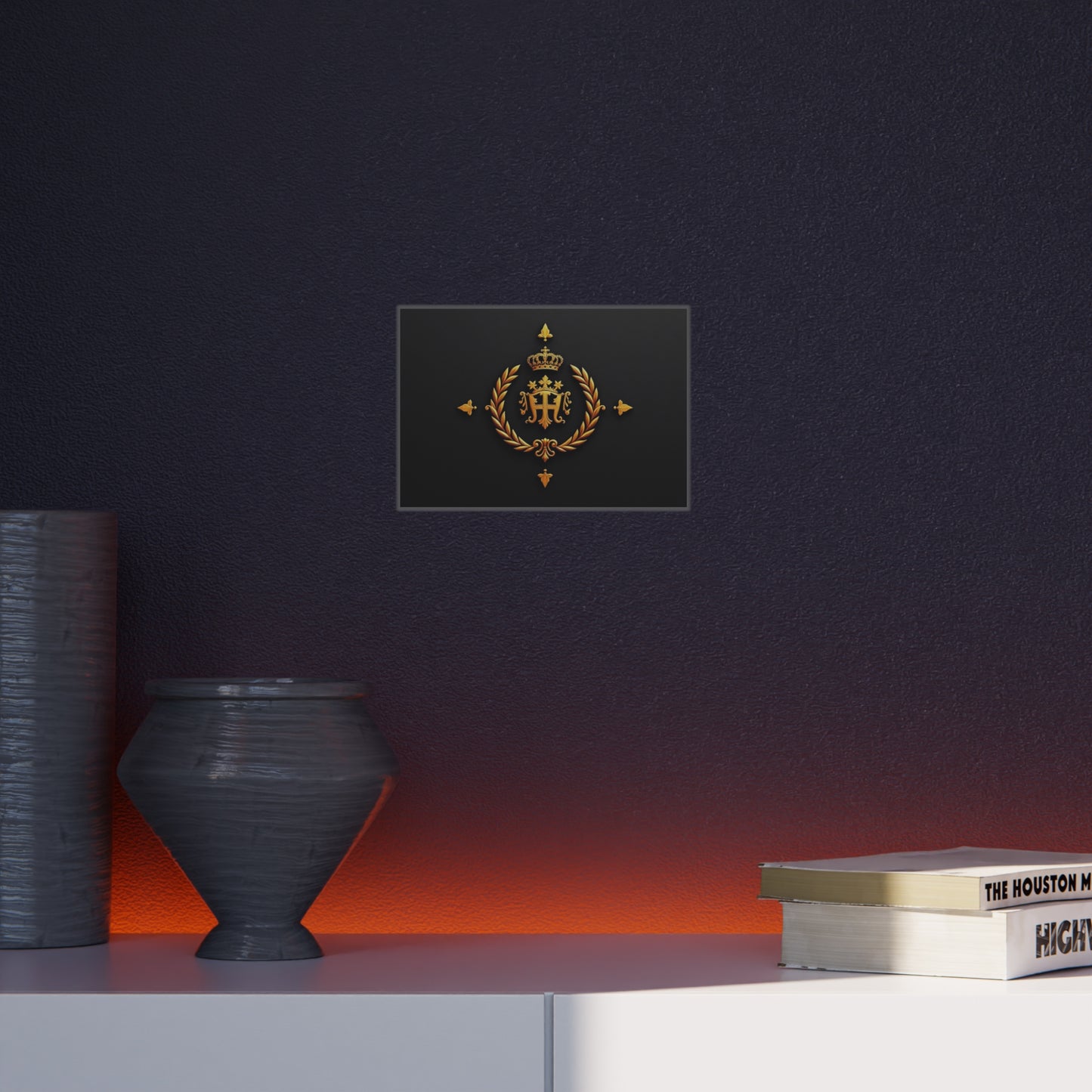 Elegant Foam Board Wall Art, Luxury Home Decor, Royal Crest Display, Office Decoration, Unique Gift Idea, Modern Wall Decor - Gold Crest
