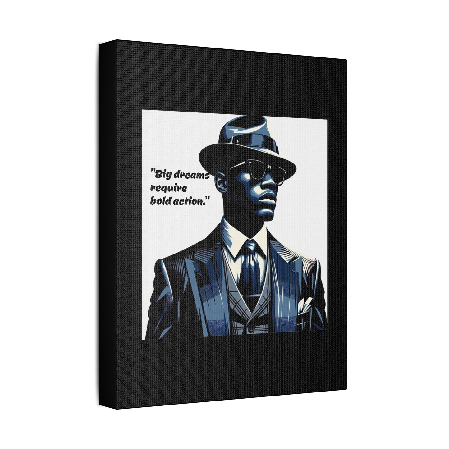 Afro Art Print Canvas, Wall Decor, Satin Stretched Canvas, African American Art, Office Decor, Home Decor - "Big dreams require bold action."