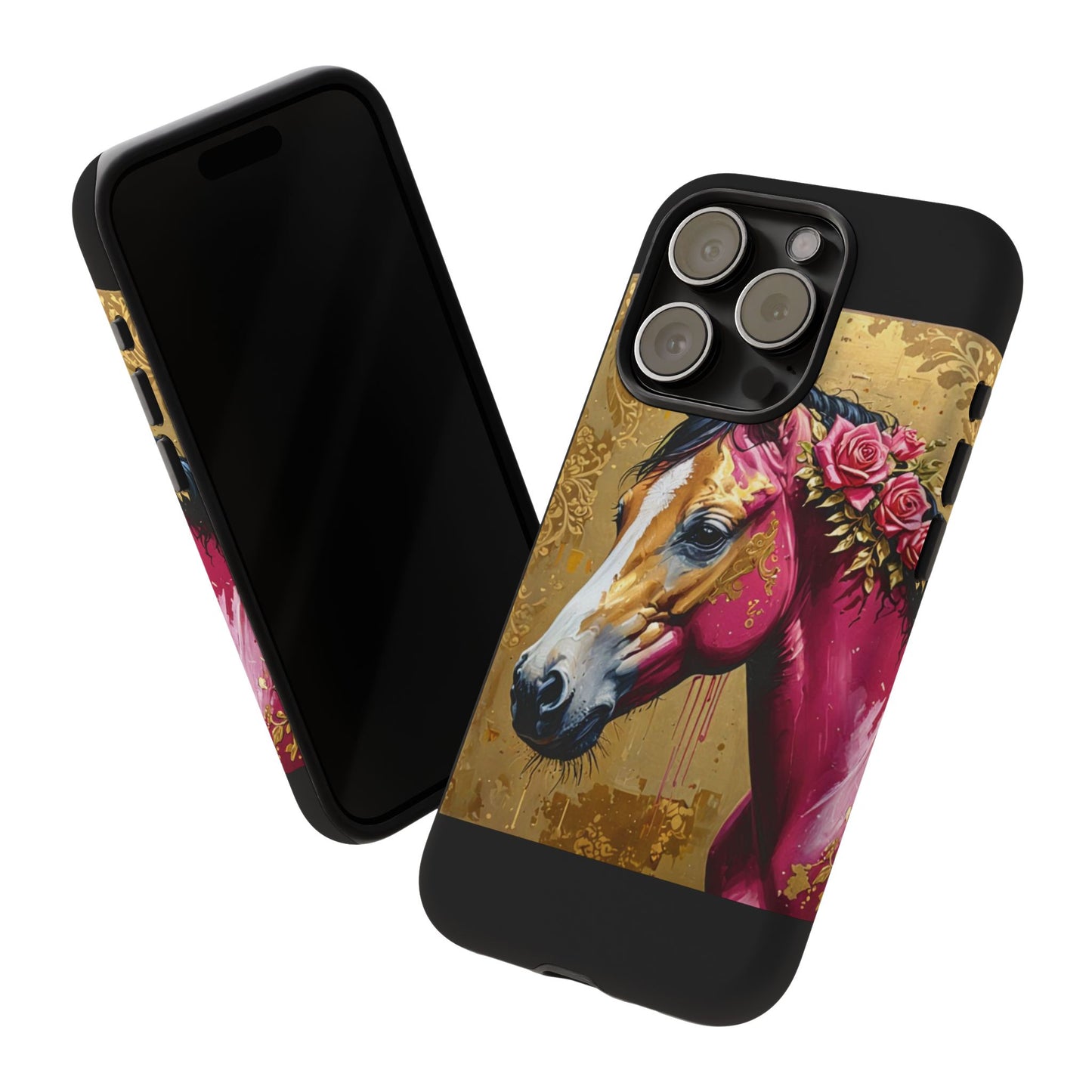 Phone Case - Elegant Horse Damask Design