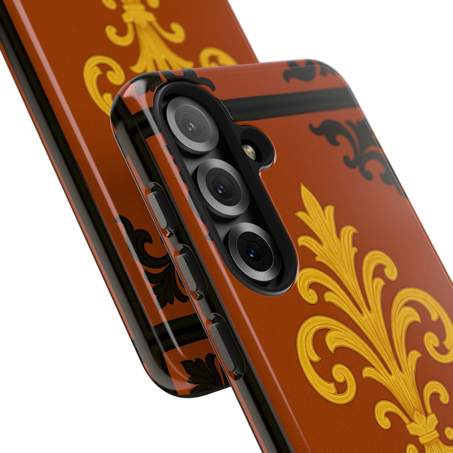 Dusk Terracotta Baroque Tough Phone Case — Vintage Baroque Design, Protective iPhone Cover