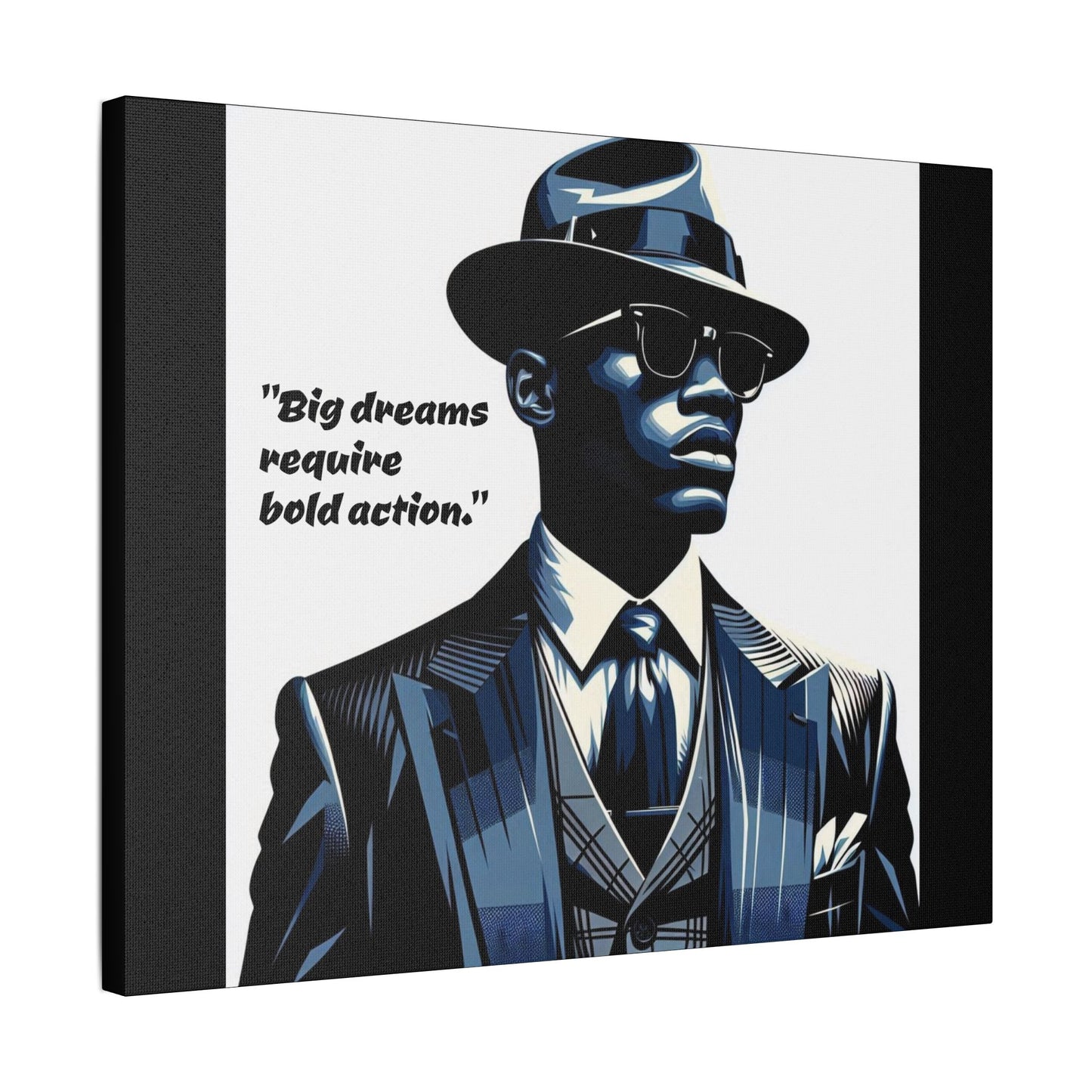 Afro Art Print Canvas, Wall Decor, Satin Stretched Canvas, African American Art, Office Decor, Home Decor - "Big dreams require bold action."