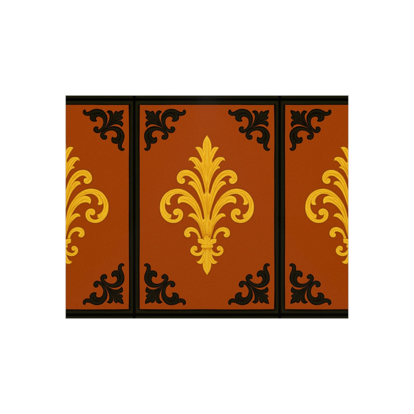 Dusk Terracotta Baroque Foam Board — Baroque Pattern Wall Art (Dusk Terracotta, Gold & Black)