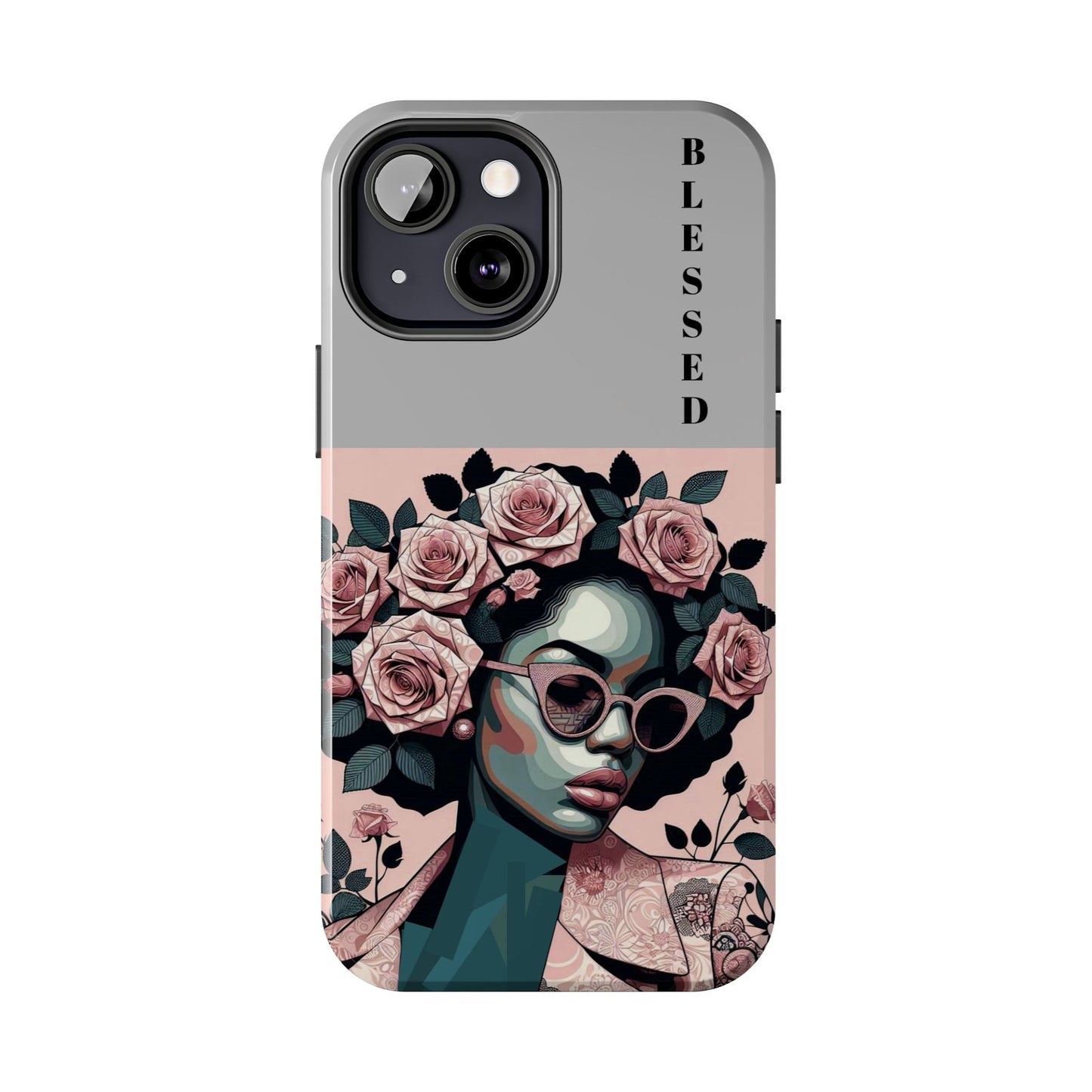 Blessed Floral Tough Phone Cases | Unique Gift for Her, Gift for Mom, Stylish Protection, Birthday Present, Black Girl Art