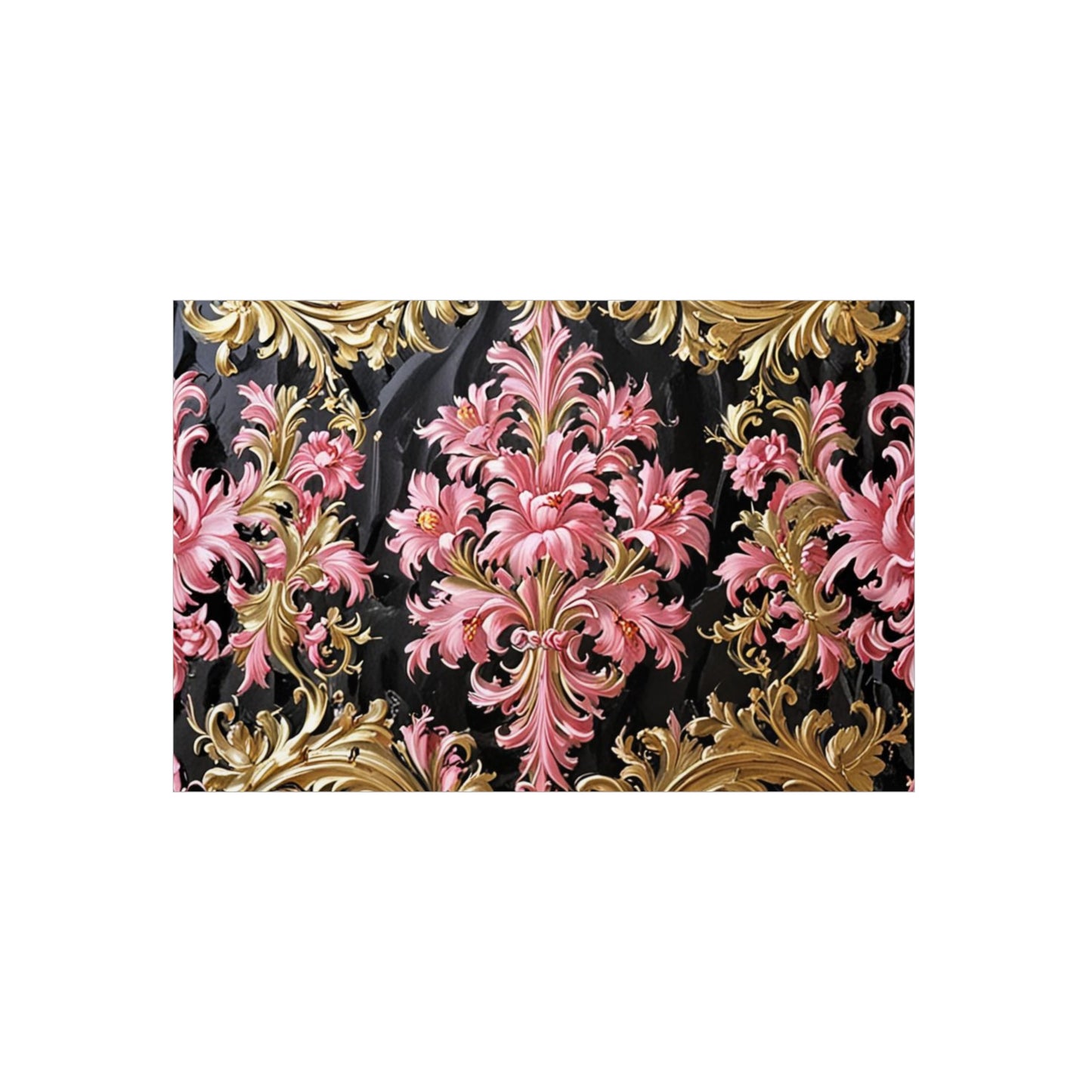 Elegant Floral Foam Board | Decorative Wall Art, Home Decor, Wedding Decor, Party Backdrop - Black & Pink Oil Painting Style Rococo