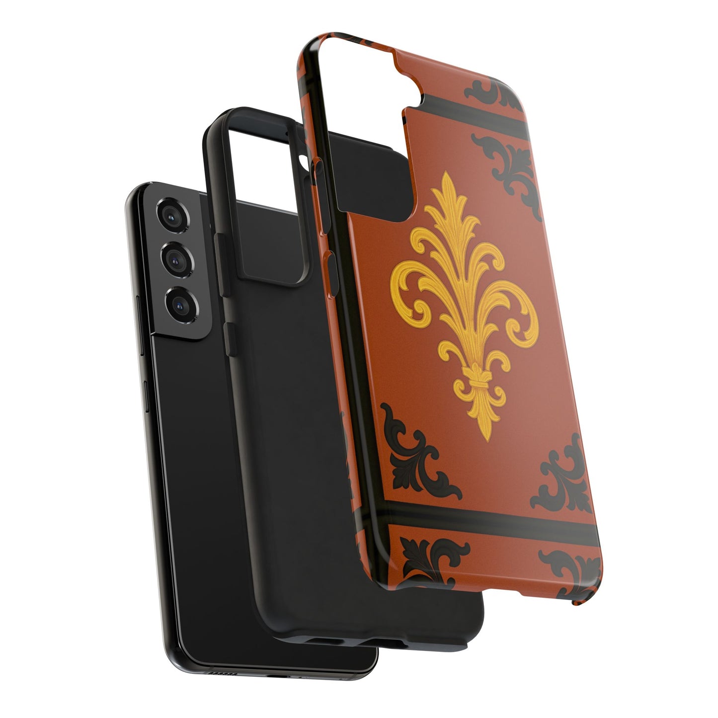 Dusk Terracotta Baroque Tough Phone Case — Vintage Baroque Design, Protective iPhone Cover