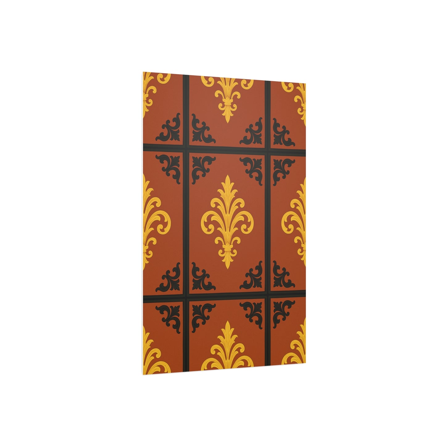 Dusk Terracotta Baroque Foam Board — Baroque Pattern Wall Art (Dusk Terracotta, Gold & Black)