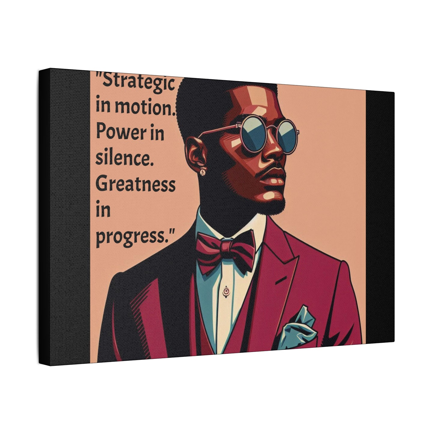 Afro Art Print Canvas, Wall Decor, Satin Stretched Canvas, African American Art, Office Decor, Home Decor - "Strategic In Motion...."