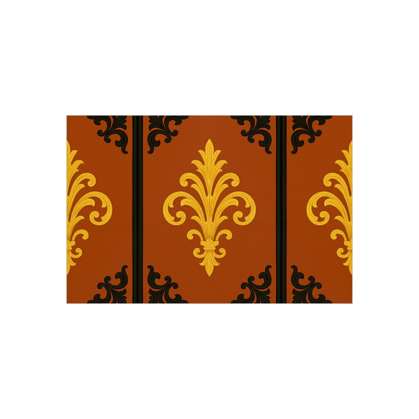 Dusk Terracotta Baroque Foam Board — Baroque Pattern Wall Art (Dusk Terracotta, Gold & Black)