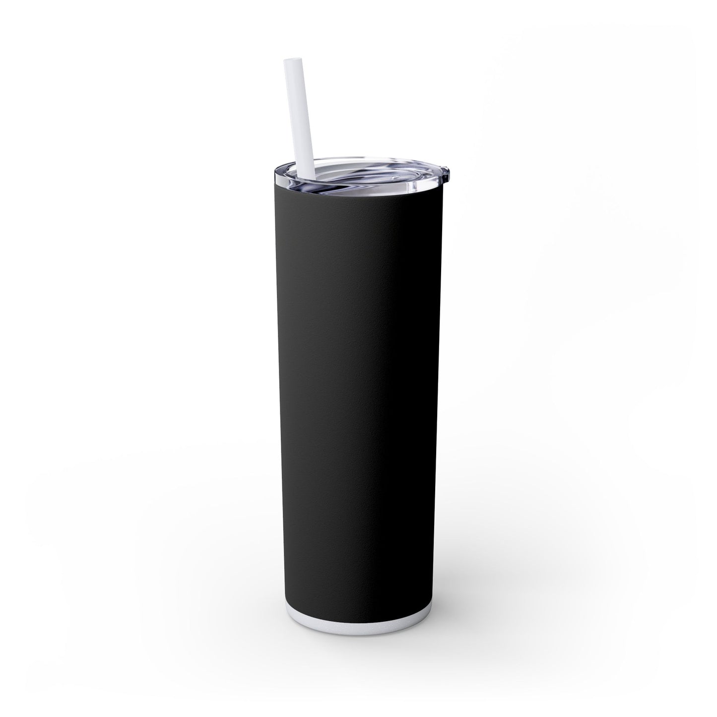 Stylish Black Skinny Tumbler with Straw, 20oz - Perfect for Coffee, Juice, and Smoothies, Ideal Gift for Any Occasion