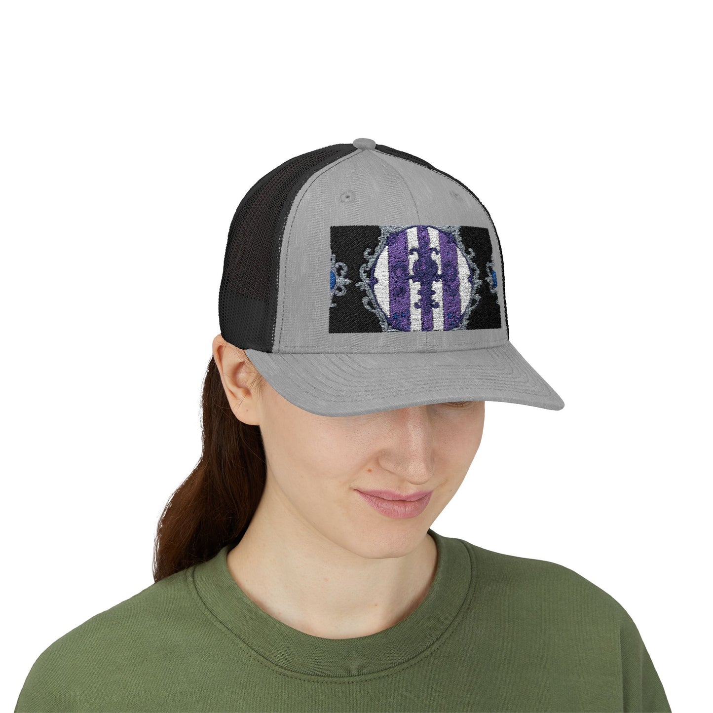 Stylish Baroque Design Snapback Trucker Cap with Artistic Design, Unisex Cap, Trendy Hat for Outdoor Activities, Casual Wear, Gift Idea